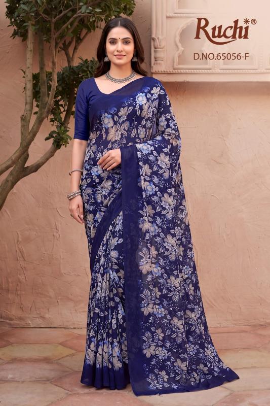 Ruchi saffron chiffon  275 cheap and best sarees